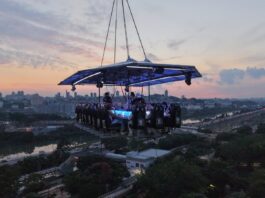 Dinner in the Sky transforma o Parque Villa-Lobos em palco de experiência gastronômica nas alturas